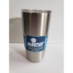 Nice Vacuum-Insulated Stainless Steel Tumbler with Straw 20 oz. Dishwasher Safe